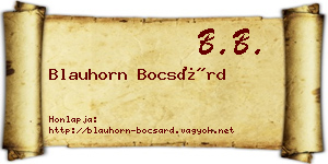 Blauhorn Bocsárd névjegykártya