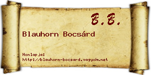 Blauhorn Bocsárd névjegykártya