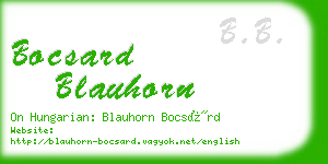 bocsard blauhorn business card